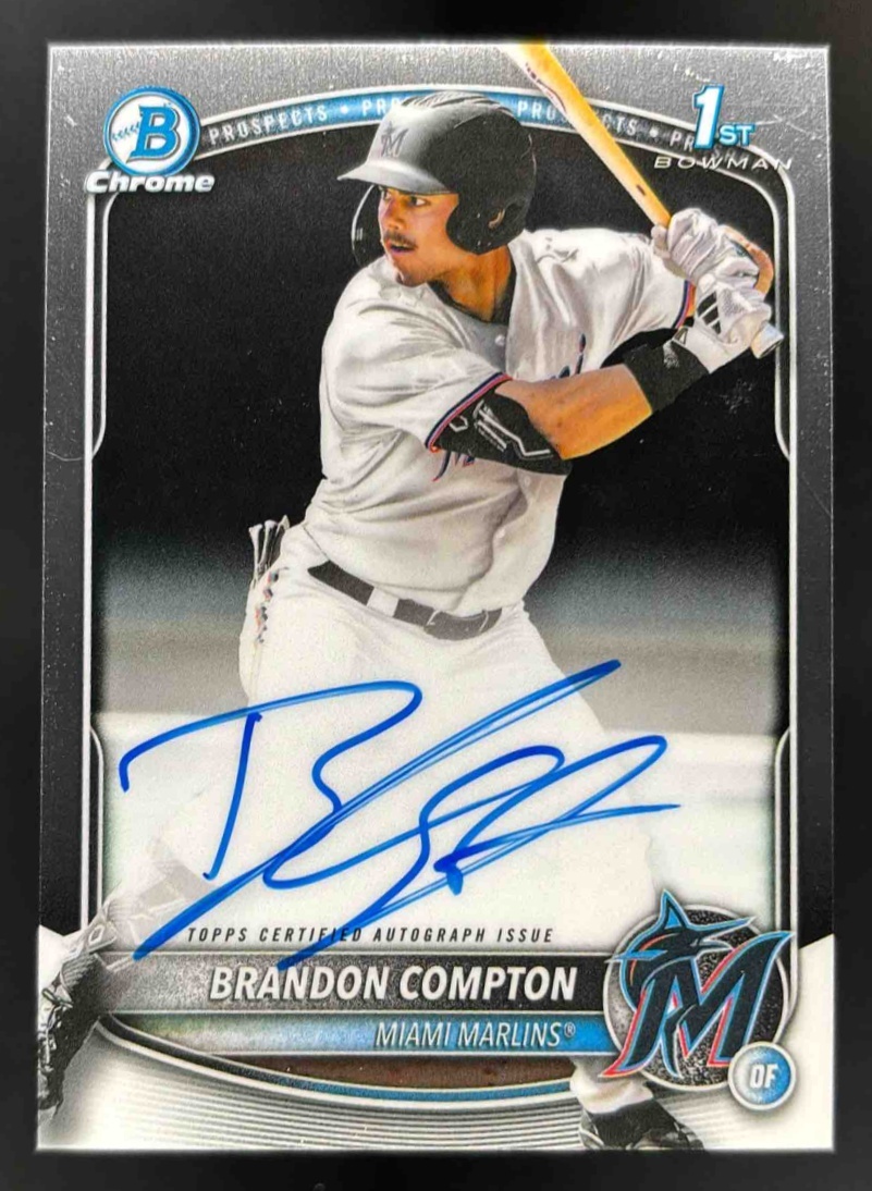 Card image for 2025 Bowman Draft Brandon Compton Chrome Prospect Auto #CPA-BCO Marlins