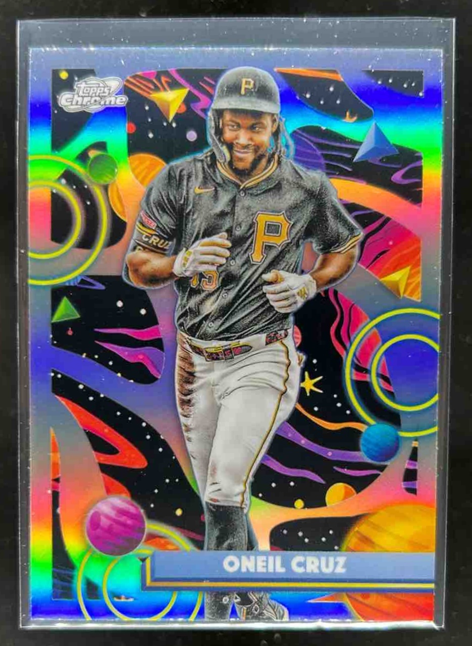 Card image for Oneil Cruz 2025 Topps Baseball Cosmic Chrome Refractor Pittsburgh Pirates