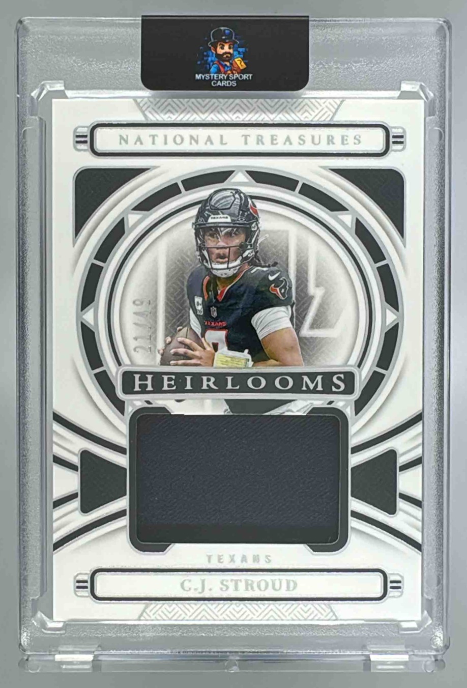 Card image for 2025 Panini National Treasures C.J. Stroud Treasured Patch /49 #TP-CSD MEM Texans