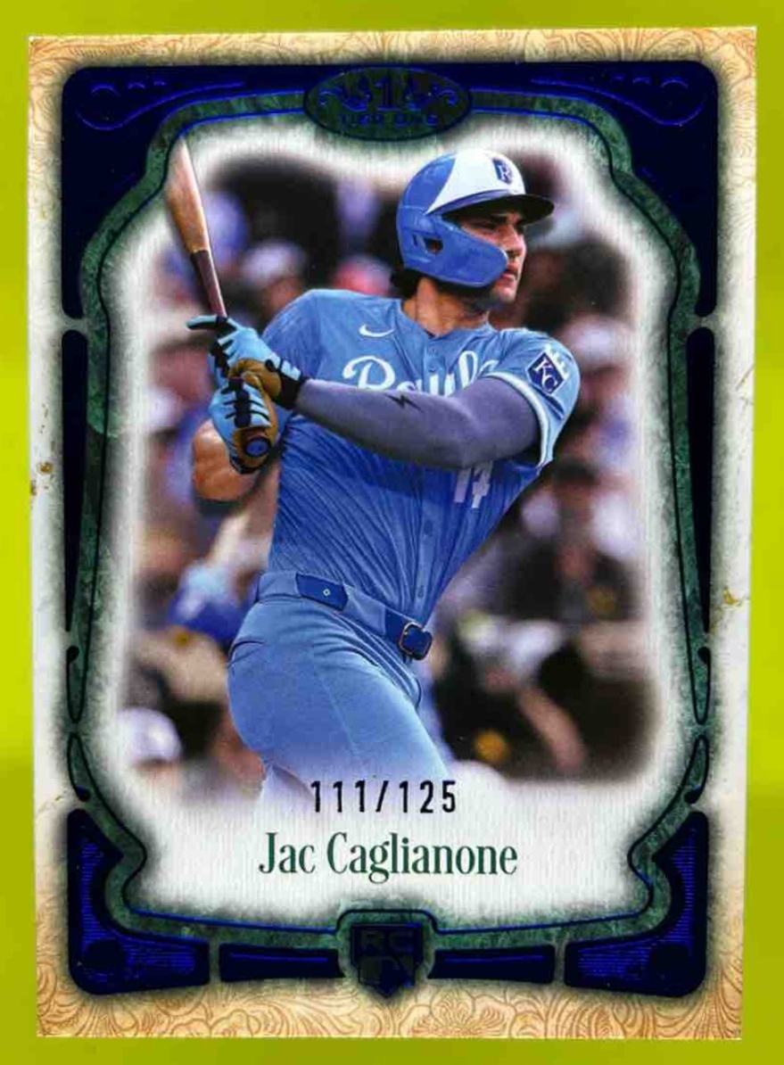 Card image for Jac Caglianone 2026 Topps Tier One 3 Blue Foil /125