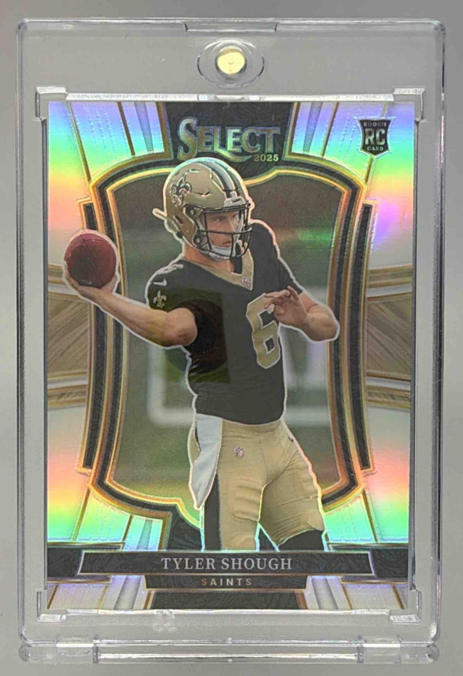 Card image for 2025 Panini Select Tyler Shough Premier Level #141 RC Saints