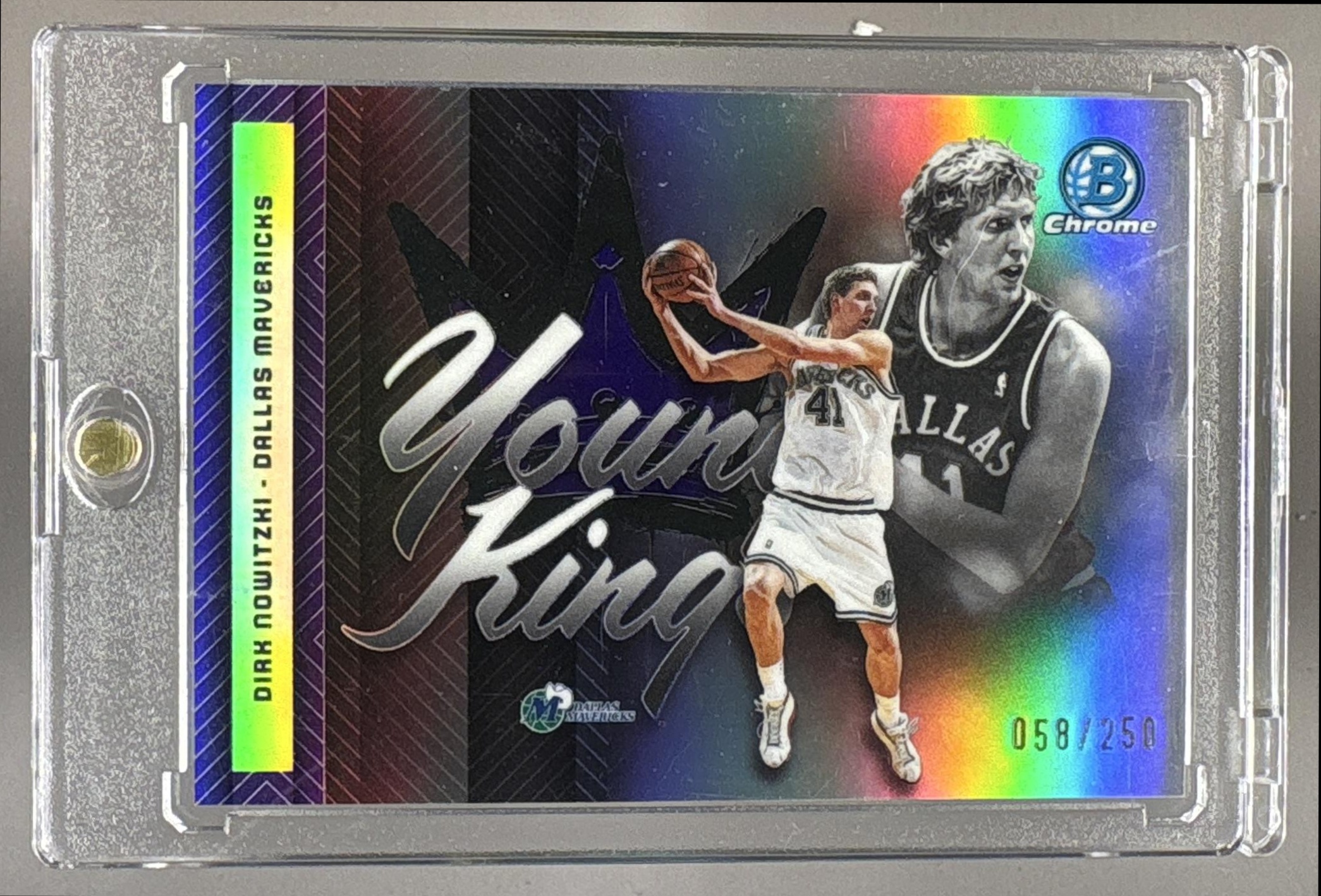 2025 BOWMAN DIRK NOWITZKI #YK-20 CHROME YOUNG KINGS PURPLE REFRACTOR /250