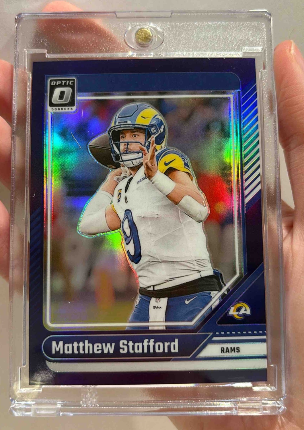 Card image for 2024 Panini Donruss Optic Matthew Stafford Purple /60 #113 Rams