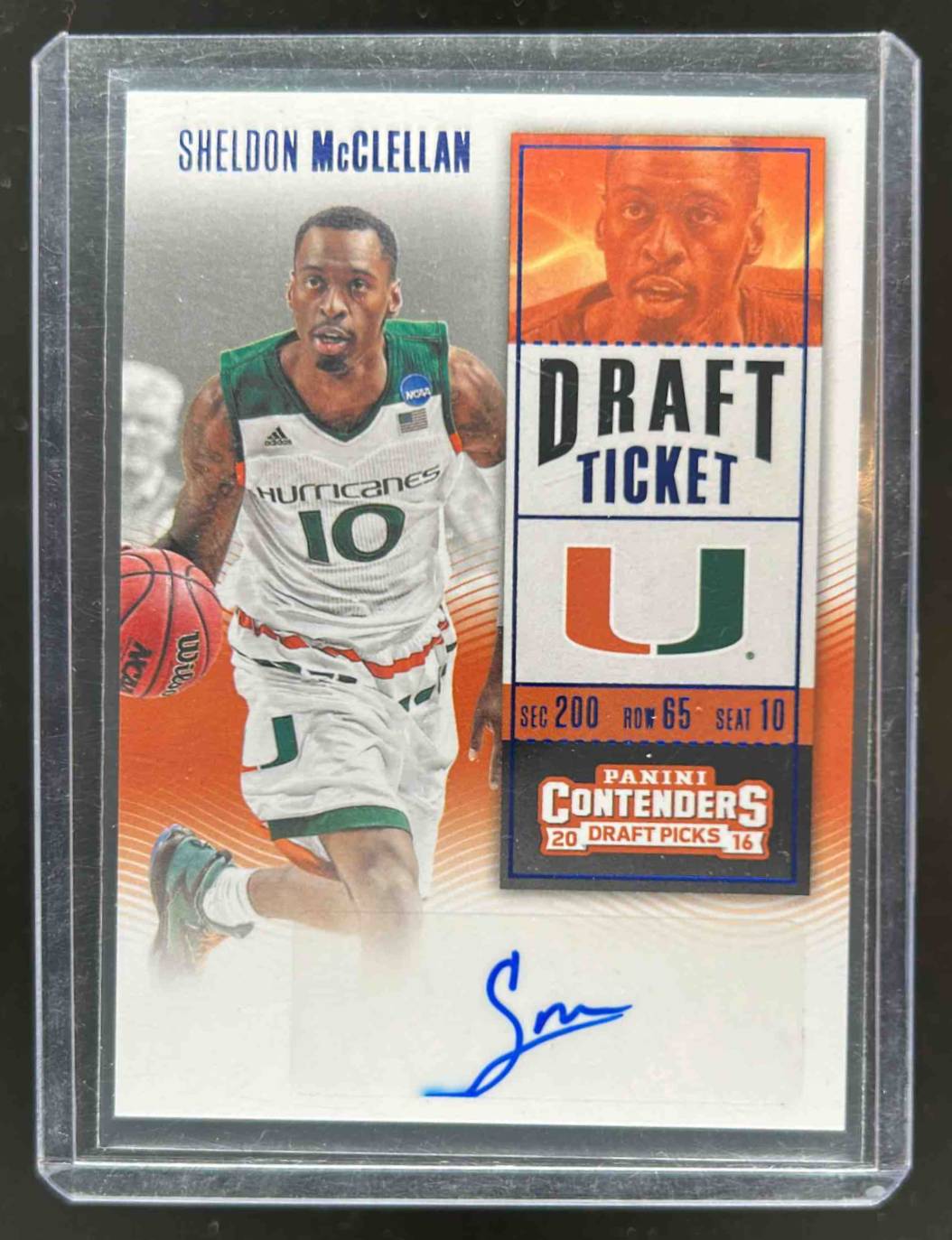 Card image for 2016-17 Panini Contenders Draft Picks Sheldon McClellan College Ticket Auto #172 RC