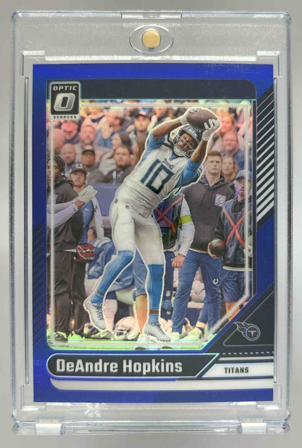 Card image for 2024 Panini Donruss Optic DeAndre Hopkins Blue /199 #192 Titans