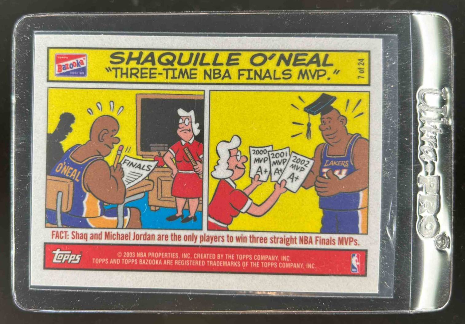 Card image for 2003 TOPPS BAZOOKA SHAQUILLE O'NEAL #7 COMICS LOS ANGELES LAKERS