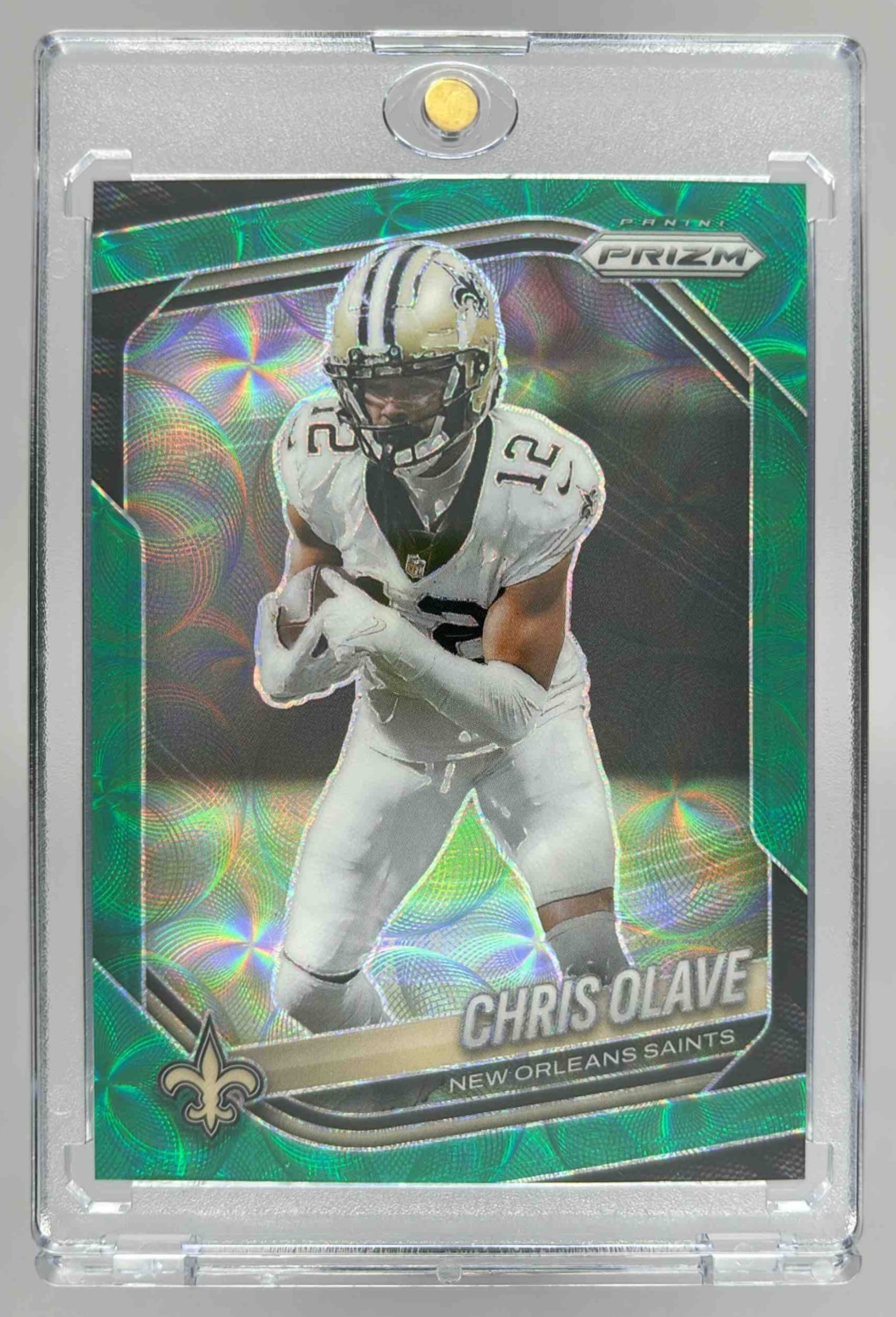 Card image for 2025 Panini Football Prizm Chris Olave Green Scope /75 #192 New Orleans Saints