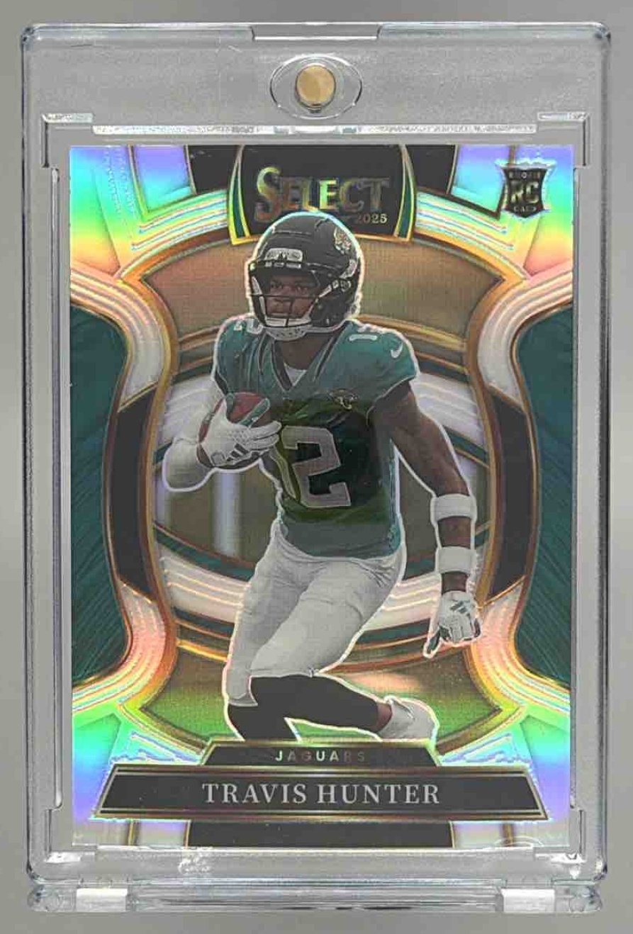Card image for 2025 Panini Football Select Travis Hunter Concourse #28 RC Jacksonville Jaguars