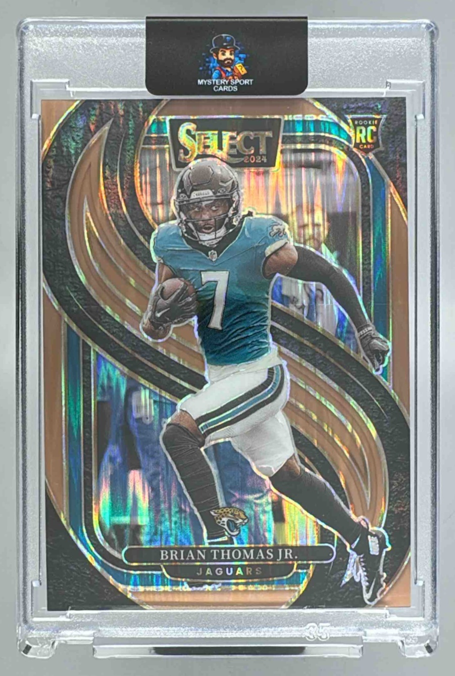 Card image for 2024 Panini Select Brian Thomas Jr. Premier Copper Prizm Shock /299 #143 RC Jaguars