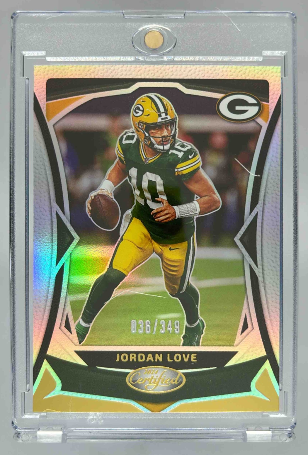 Card image for 2024 Panini Football Certified Jordan Love Mirror /349 #60 Green Bay Packers
