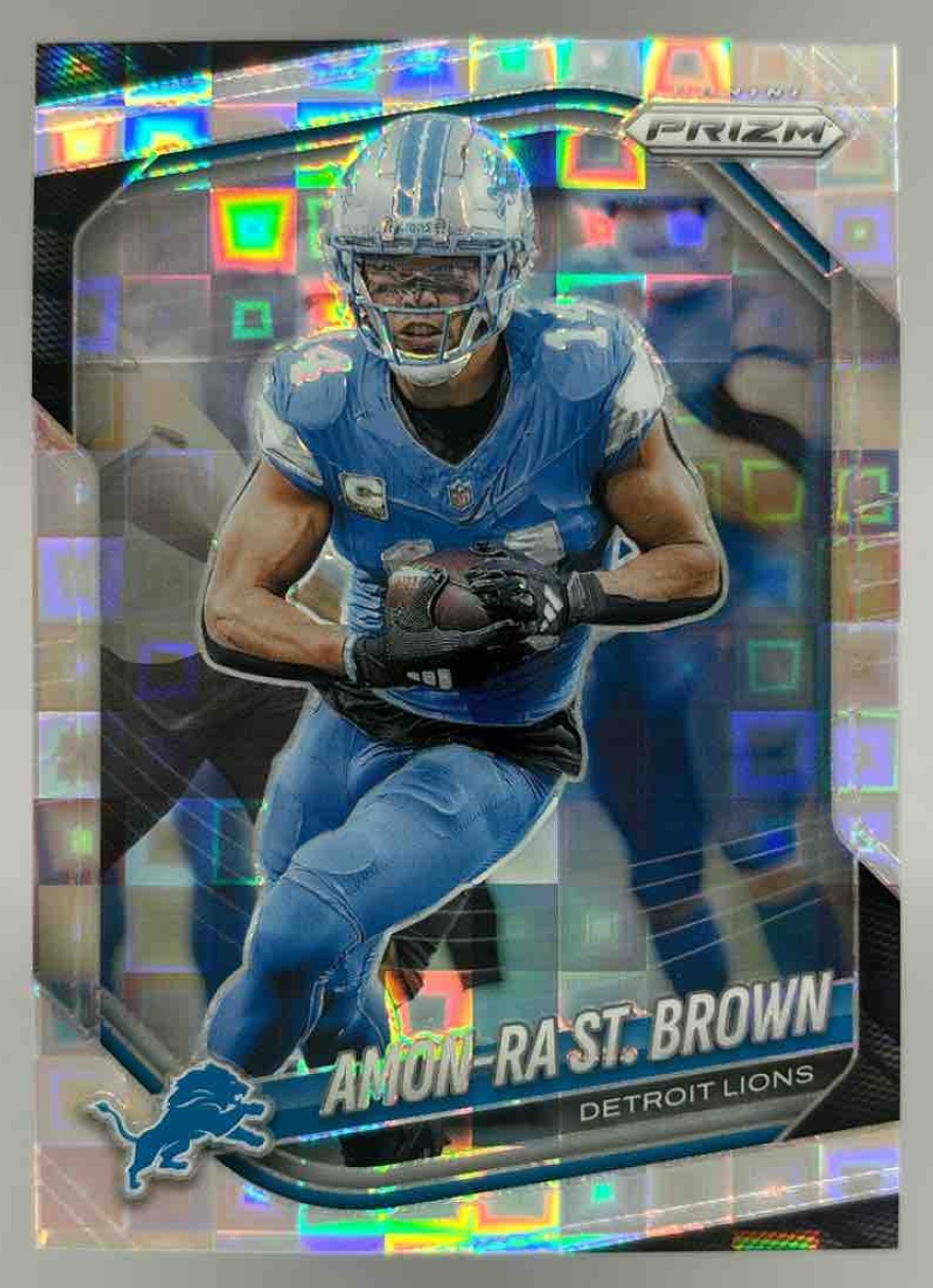 Card image for 2025 Panini Football Prizm Amon-Ra St. Brown Pandora /400 #187 Detroit Lions