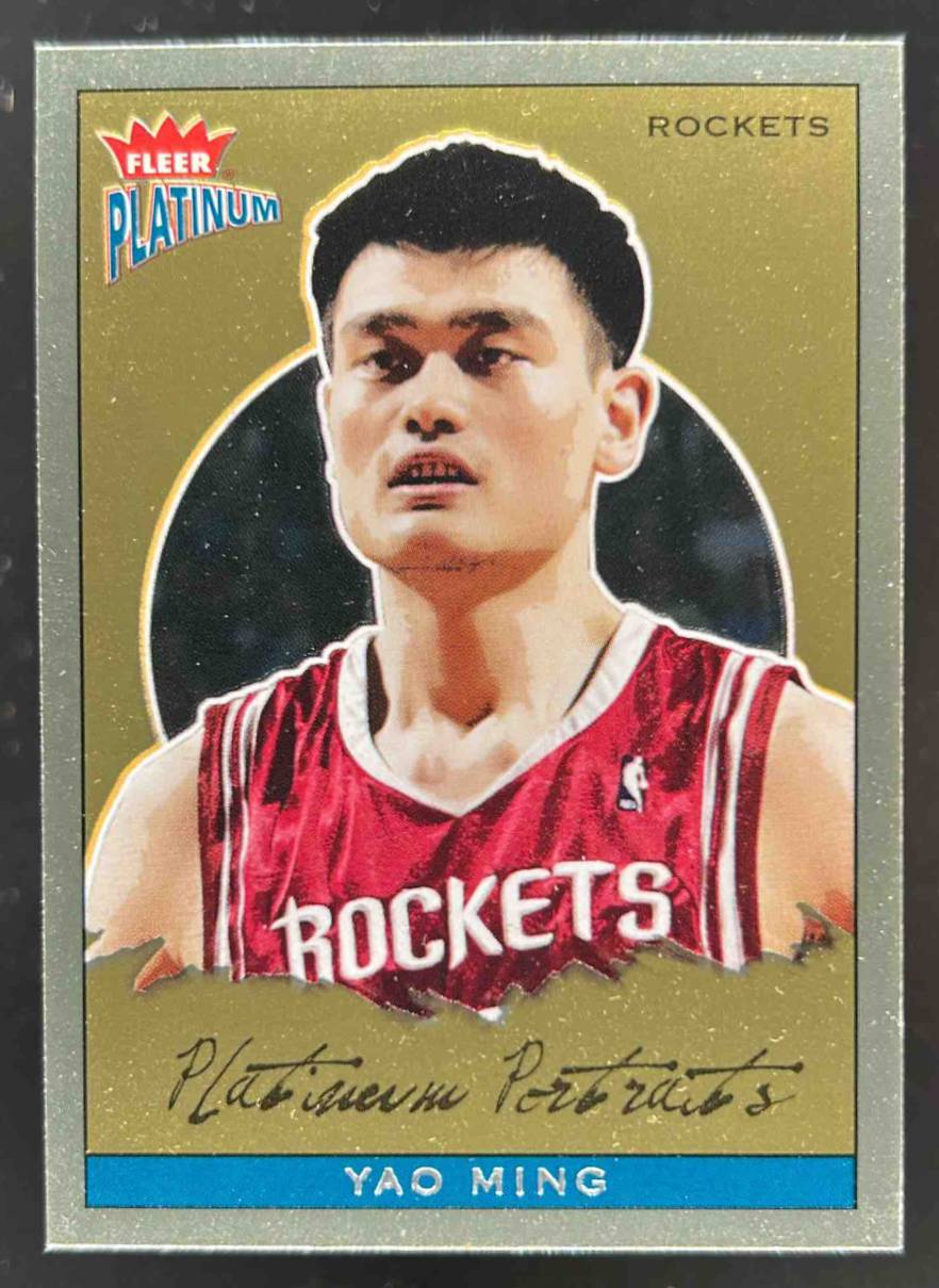 Card image for 2003-04 FLEER PLATINUM YAO MING PORTRAITS #2 PP HOUSTON ROCKETS