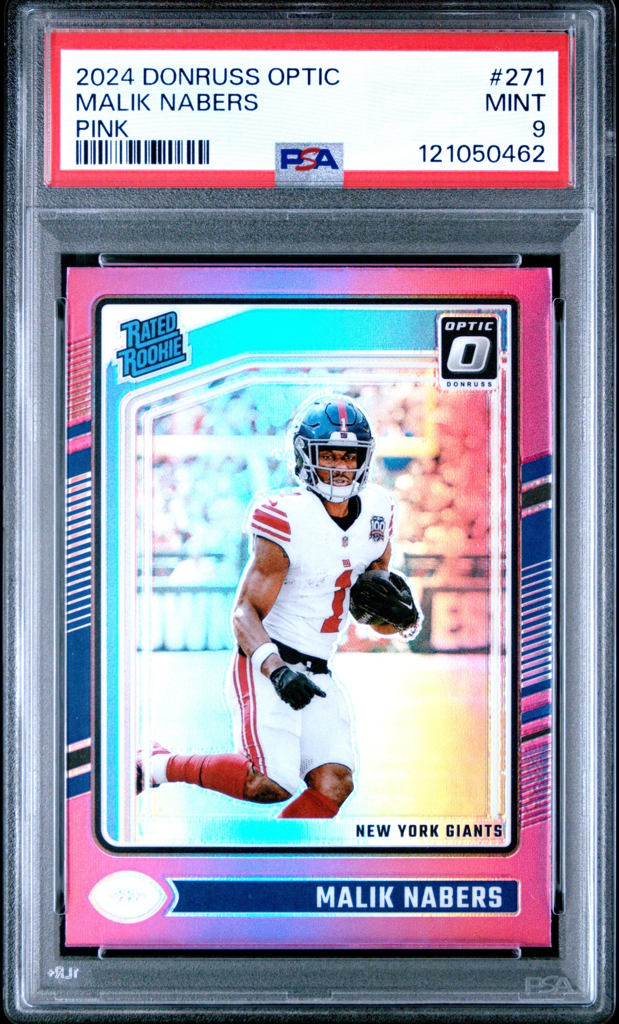 Card image for 2024 Panini Donruss Optic Malik Nabers Pink #271 Rated Rookie Giants