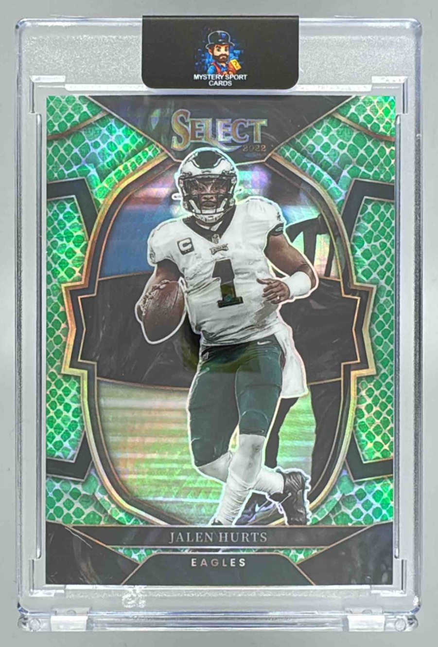 Card image for 2022 Panini Select Jalen Hurts Dragon Scale Prizm /89 #79 Concourse Eagles