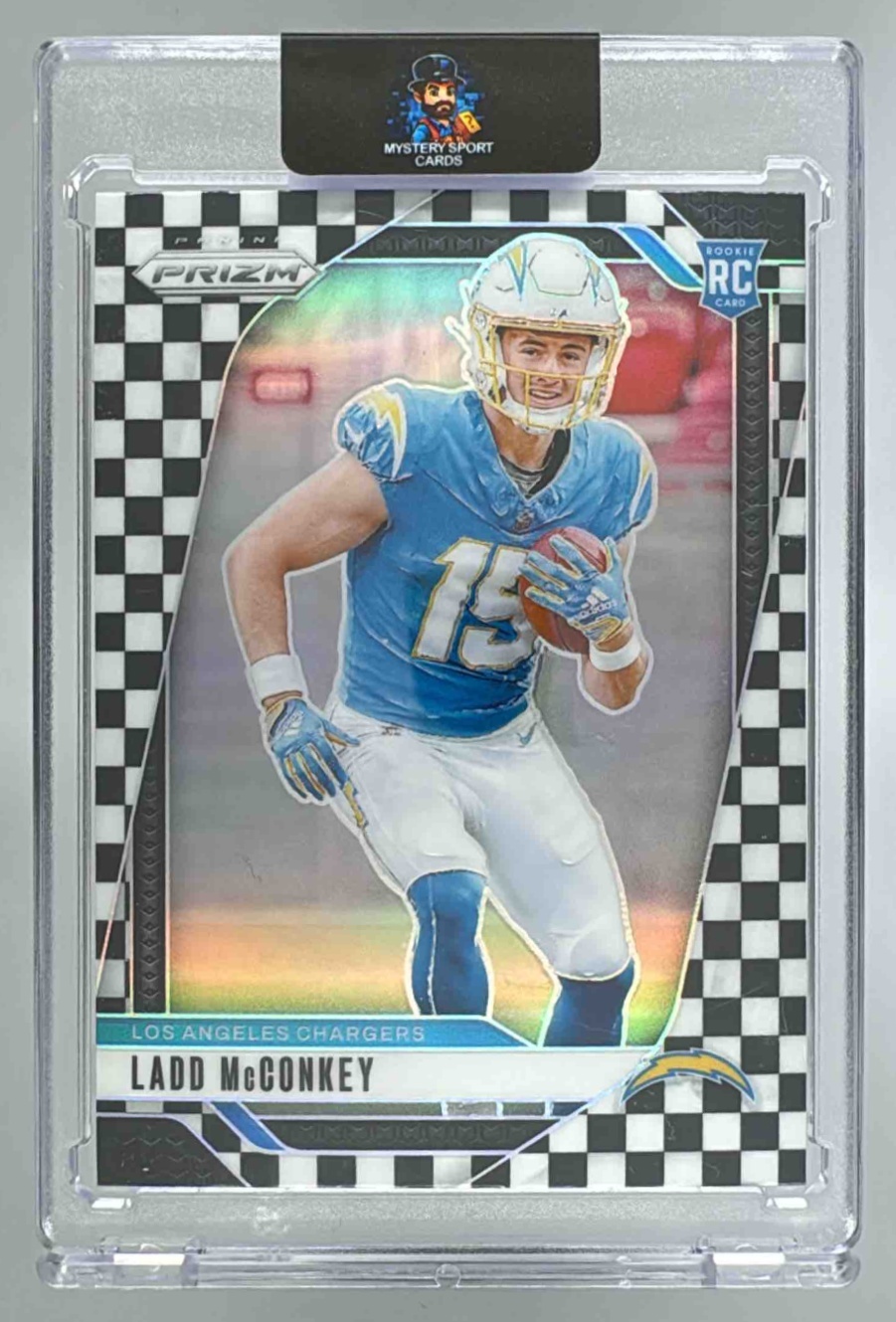 Card image for 2024 Panini Football Prizm Ladd McConkey #365 RC Los Angeles Chargers