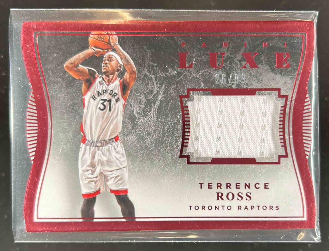 Card image for 2015-16 Panini Luxe Terrence Ross Memorabilia Die Cuts Red 26 /99 #54