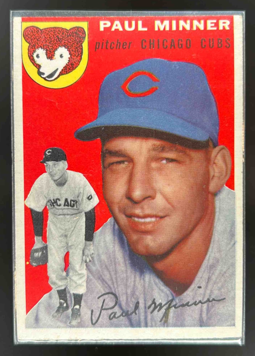 Card image for 1954 TOPPS BASEBALL PAUL MINNER #28 CHICAGO CUBS