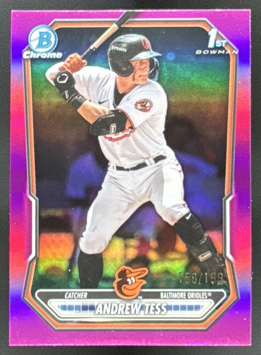 Card image for 2026 Bowman Andrew Tess Chrome Fuchsia Refractor /199 1st Prospect