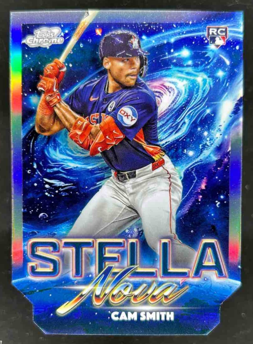 Card image for Cam Smith 2025 Topps Baseball Cosmic Chrome Stella Nova RC Houston Astros