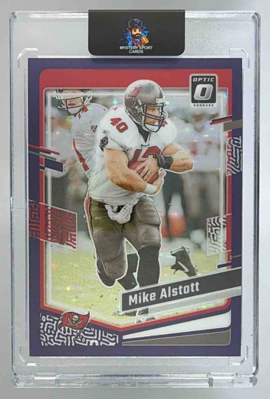 Card image for 2023 Panini Donruss Optic Mike Alstott Purple Stars Prizm /15 #185 Buccaneers