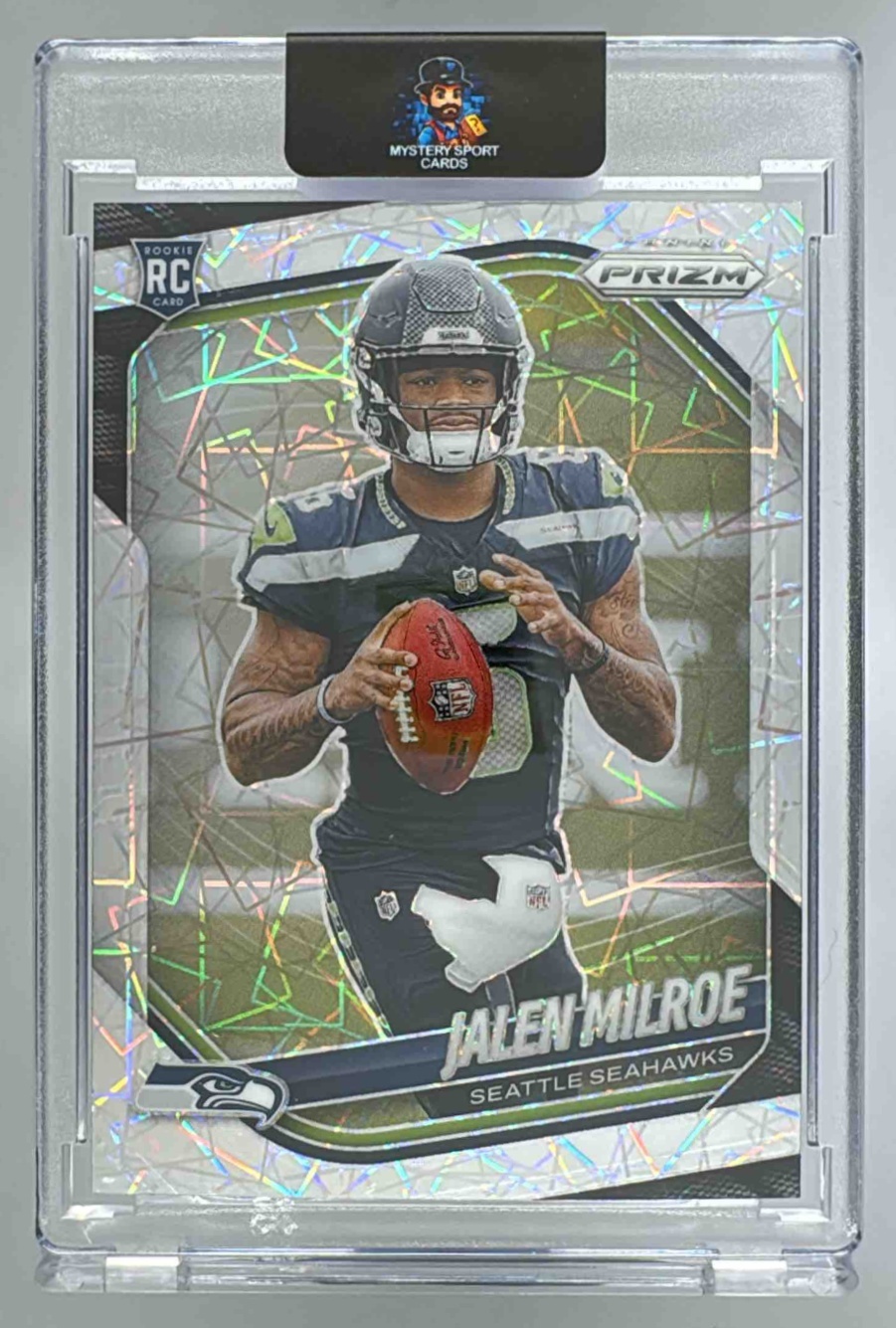 Card image for 2025 Panini Football Prizm Jalen Milroe #317 RC Seattle Seahawks