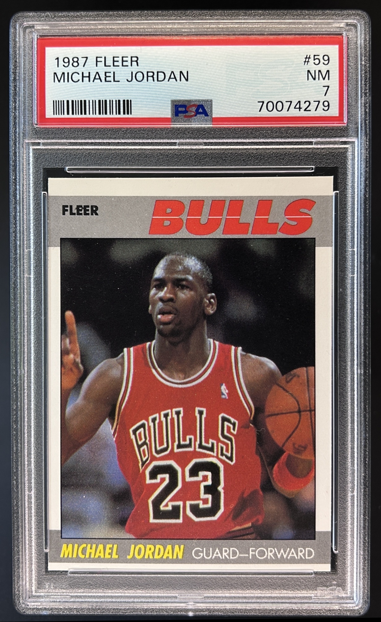 Card image for 1987-88 FLEER MICHAEL JORDAN #59 PSA 7 2ND CARD CHICAGO BULLS