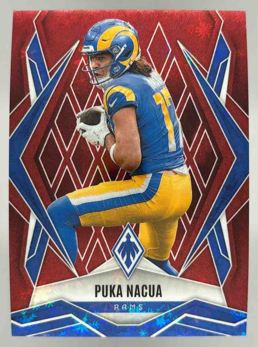 Card image for 2025 Panini Football Phoenix Puka Nacua Red Winter /399 #119 Los Angeles Rams