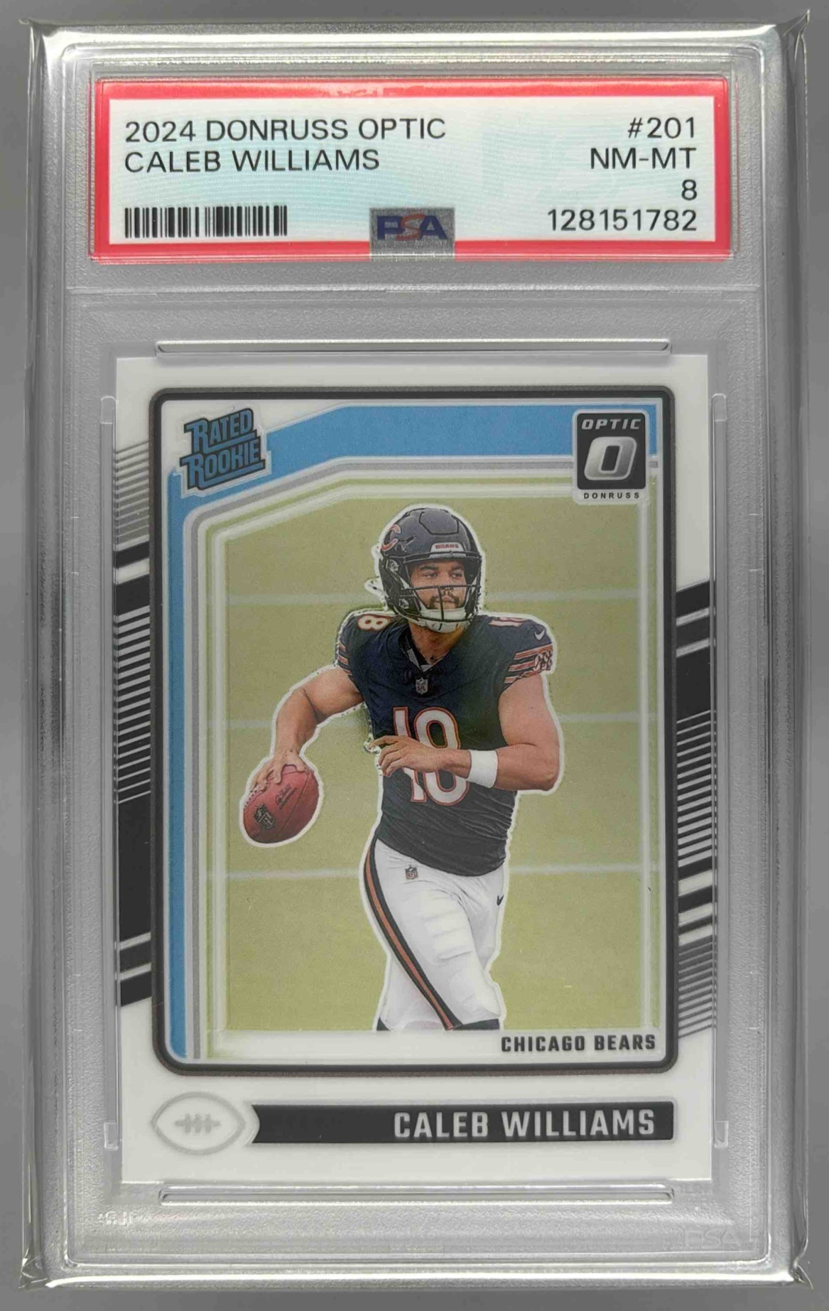 Card image for 2024 Panini Donruss Optic Caleb Williams #201 Rated Rookie Bears