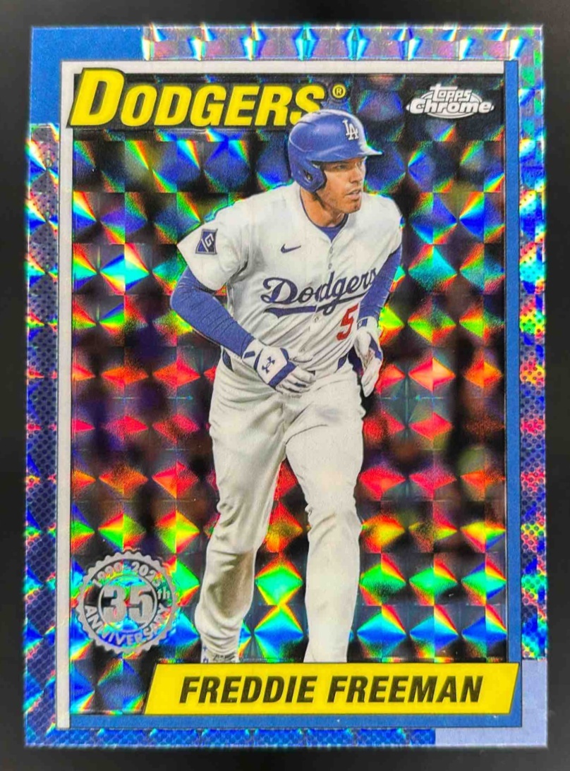 Card image for 2025 Topps Chrome Update Freddie Freeman 1990 Geometric Refractor