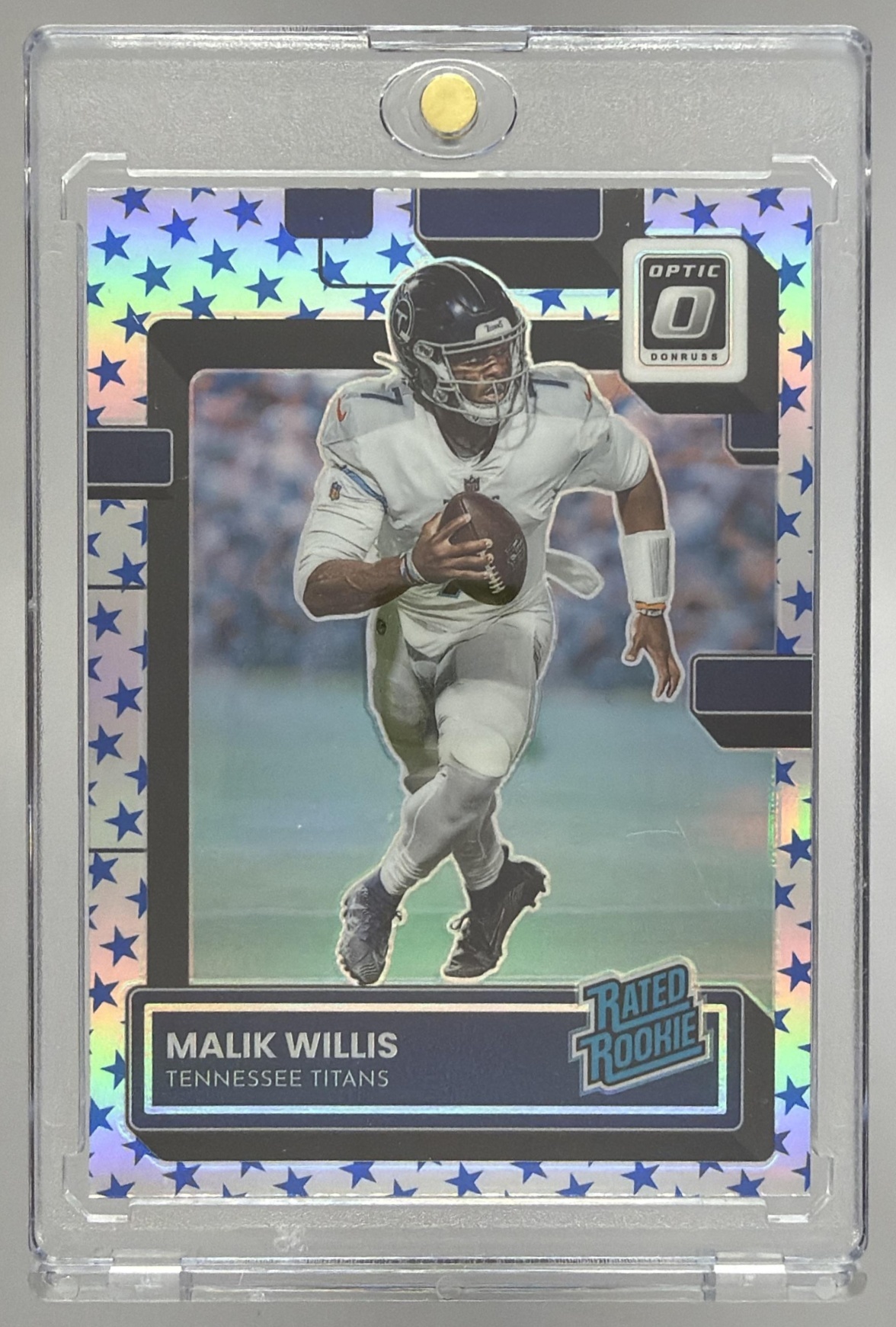 Card image for 2022 Panini Donruss Optic Malik Willis Stars #203 RC Rated Rookie Titans