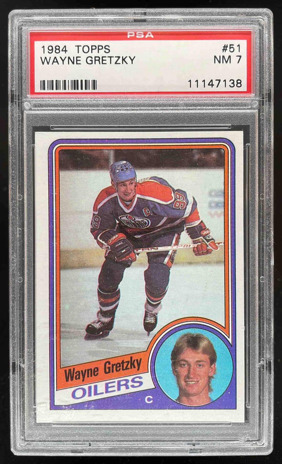 Card image for 1984-85 TOPPS WAYNE GRETZKY #51 PSA 7 NM EDMONTON OILERS