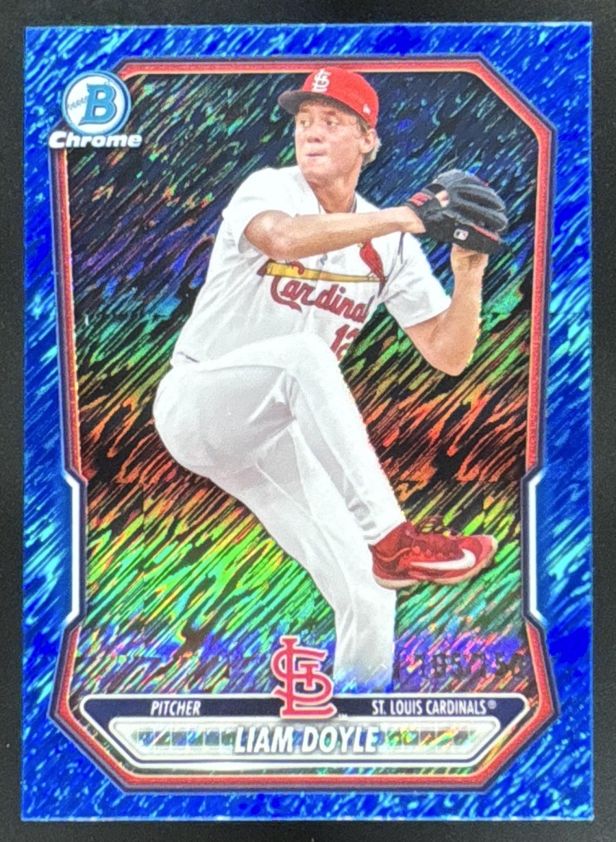 Card image for 2026 Bowman Liam Doyle Chrome Prospects Blue Shimmer Refractor /150