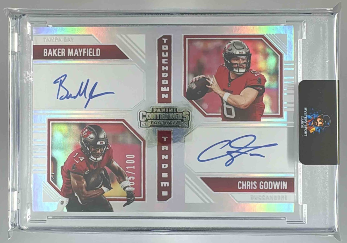 Card image for 2025 Panini Select Baker Mayfield Bucky Irving Chris Godwin Summit Auto /100 #2