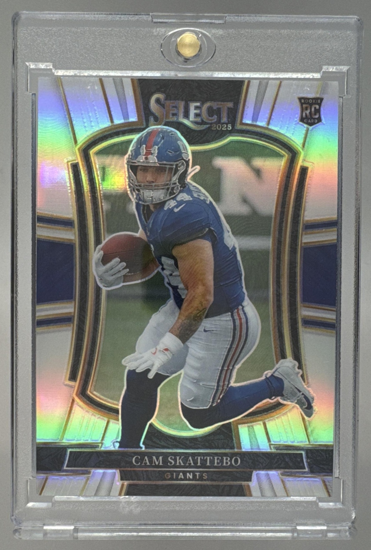 Card image for 2025 Panini Select Cam Skattebo Premier Level Silver Prizm #195 RC Giants