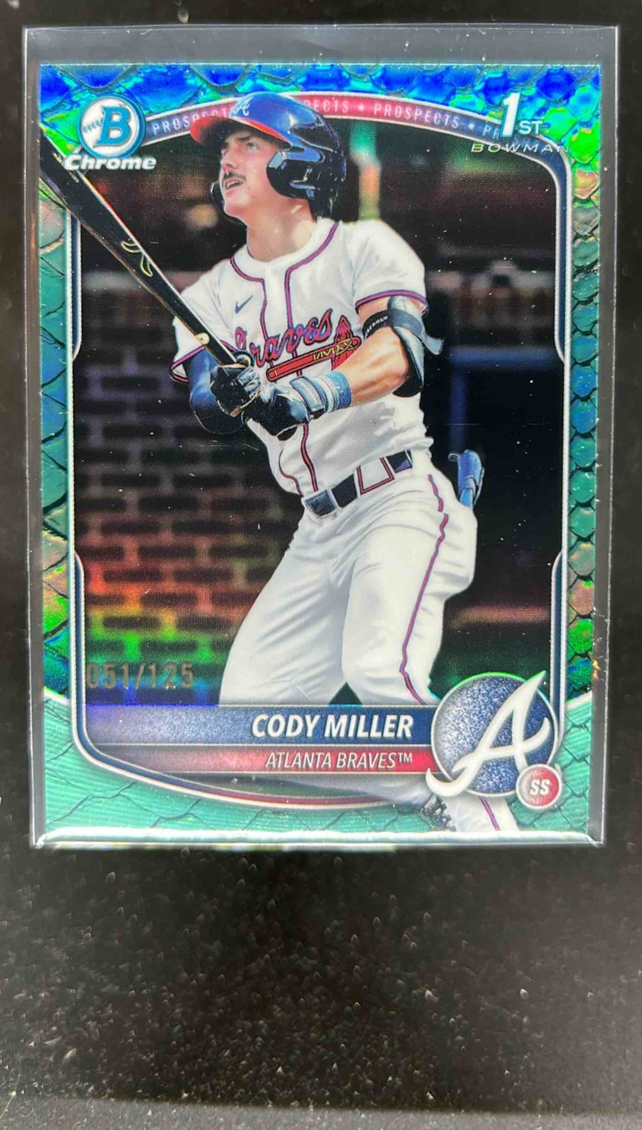 Card image for Cody Miller 2025 Bowman Draft Chrome Aqua Reptilian Refractor /125