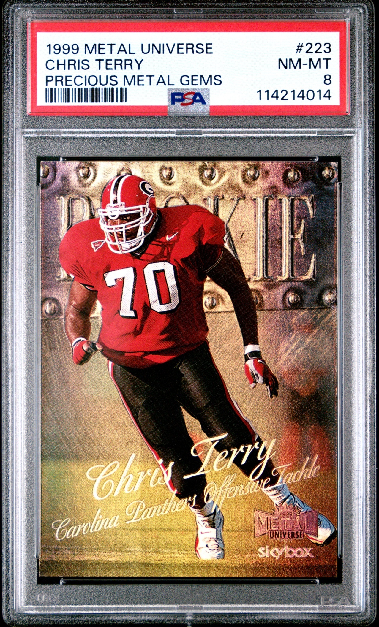 1999 Skybox Metal Universe Chris Terry Precious Gems /50 #223 RC Panthers PSA 8