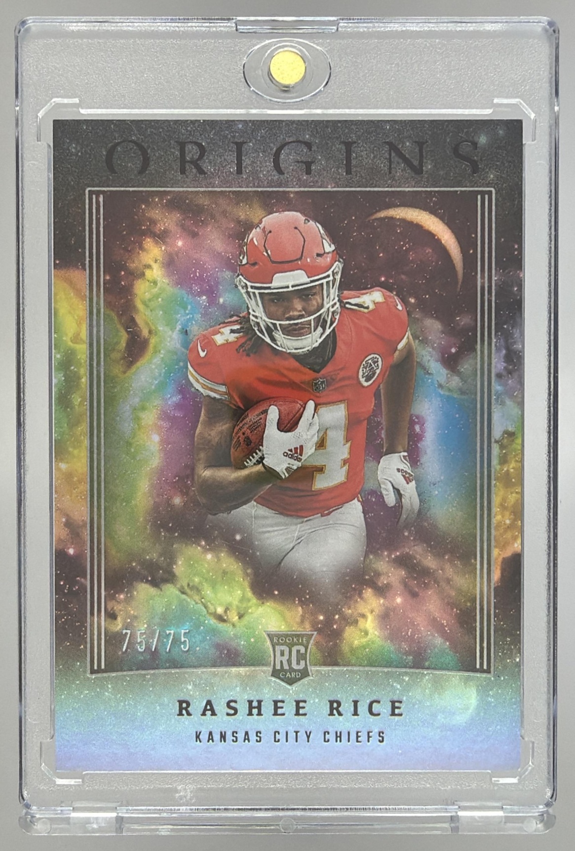 Card image for 2023 Panini Football Origins Rashee Rice Silver /75 #120 RC Kansas City Chiefs
