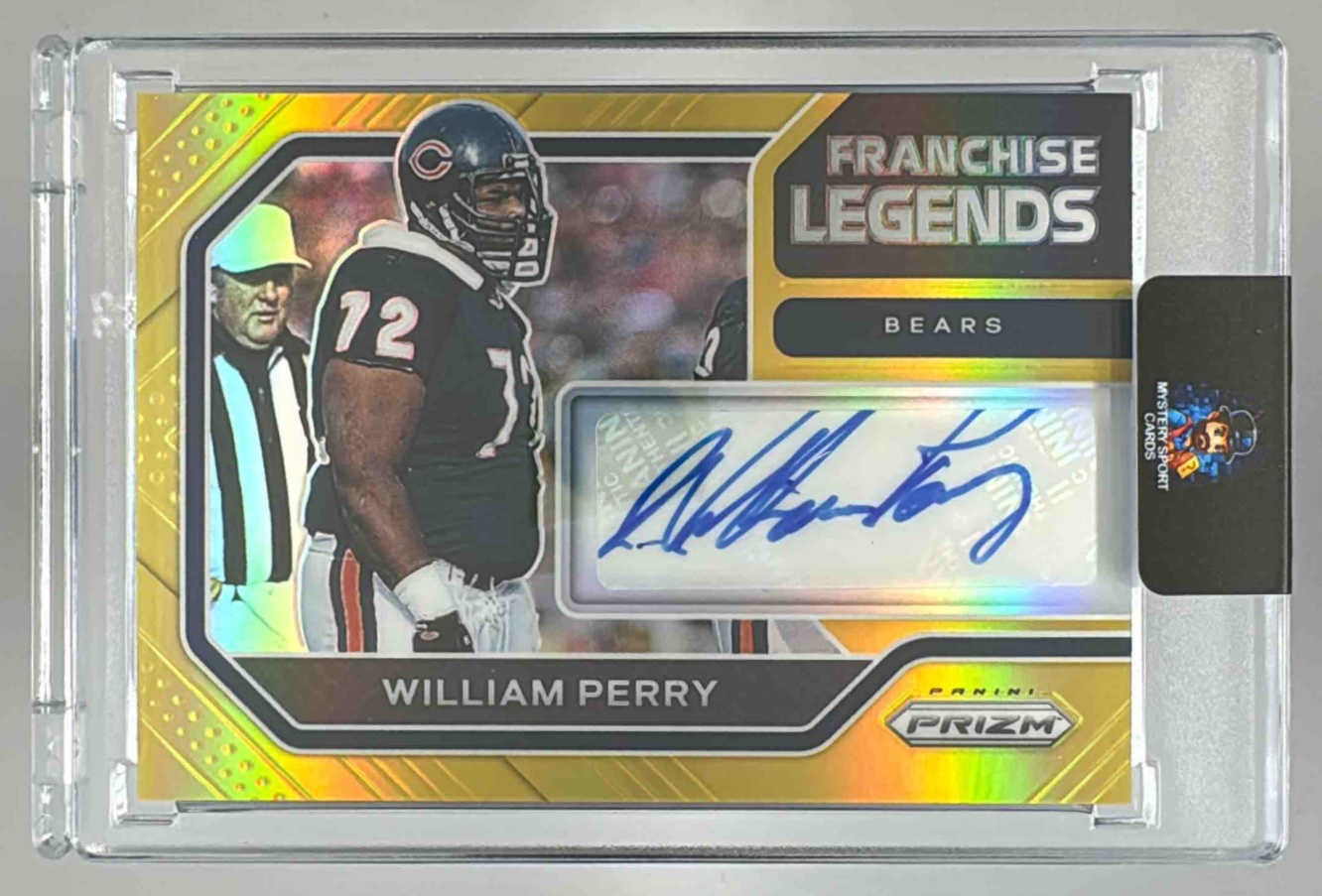 Card image for 2020 Panini Prizm William Perry Franchise Legends Signatures Gold /5 #8 Auto Bears