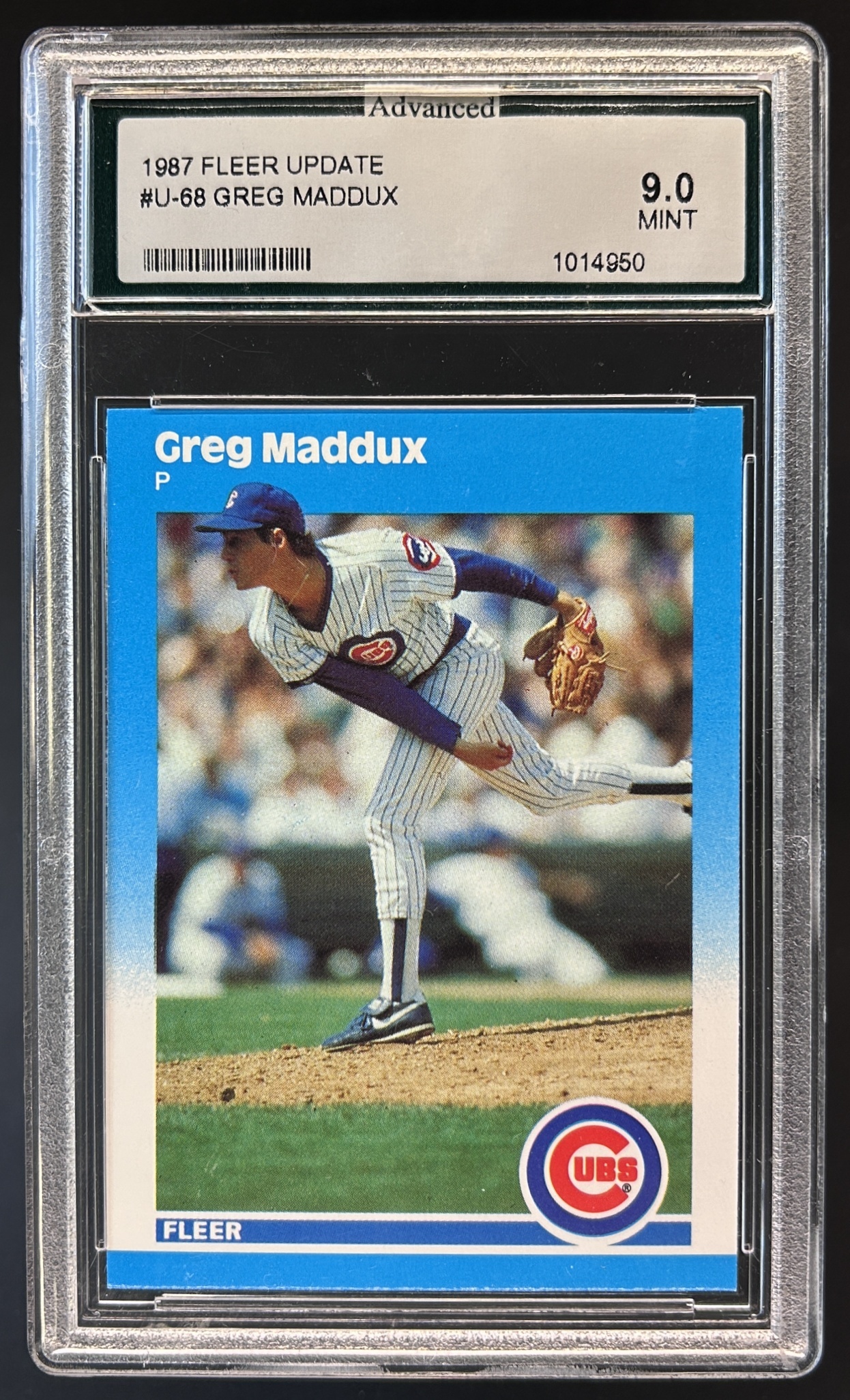 Card image for 1987 FLEER UPDATE GREG MADDUX #U-68 RC AGS 9 ROOKIE CHICAGO CUBS