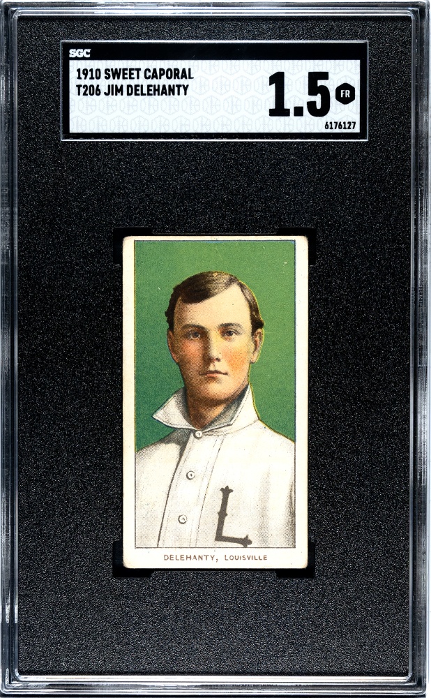 1909 T206 Jim Delahanty Sweet Caporal Senators SGC 1.5