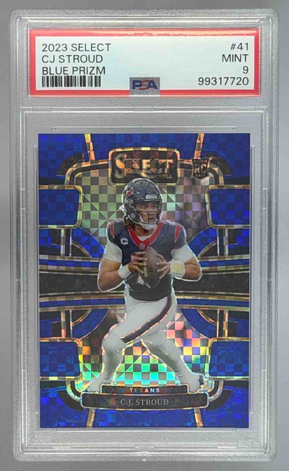 Card image for 2023 Panini Select C.J. Stroud Blue Prizms /199 #41 RC Concourse Texans