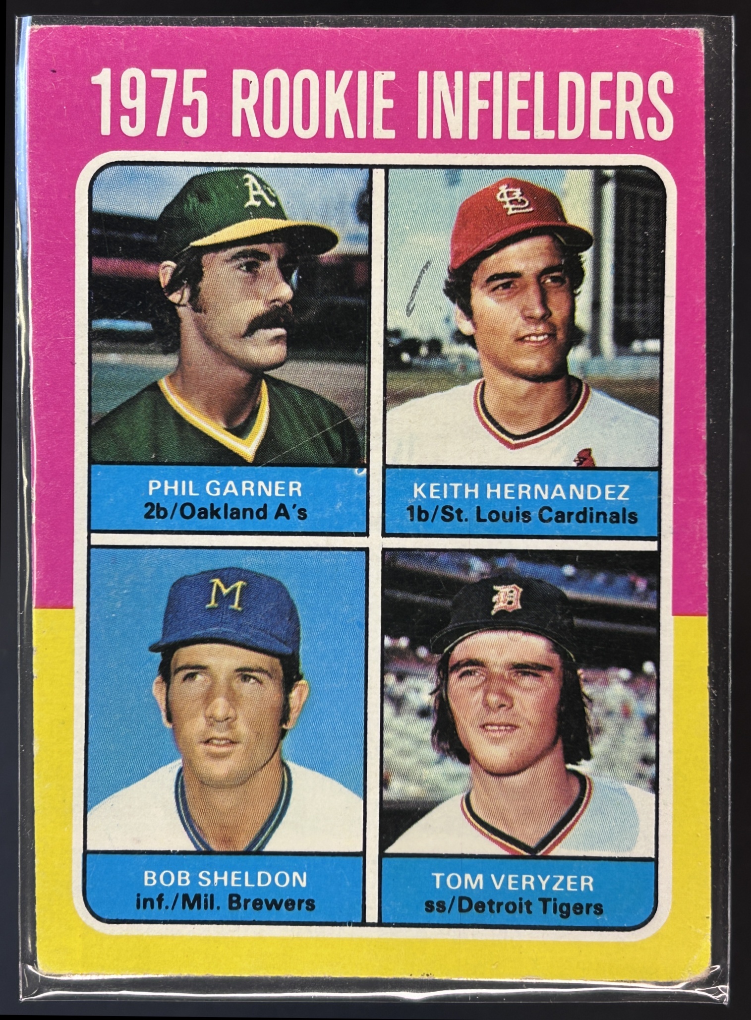 Card image for 1975 TOPPS ROOKIE INFIELDERS KEITH HERNANDEZ PHIL GARNER TOM VERYZER #623 UER: HERNANDEZ LISTED AS BATTING RIGHT SHOULD BE LEFT #623 RC