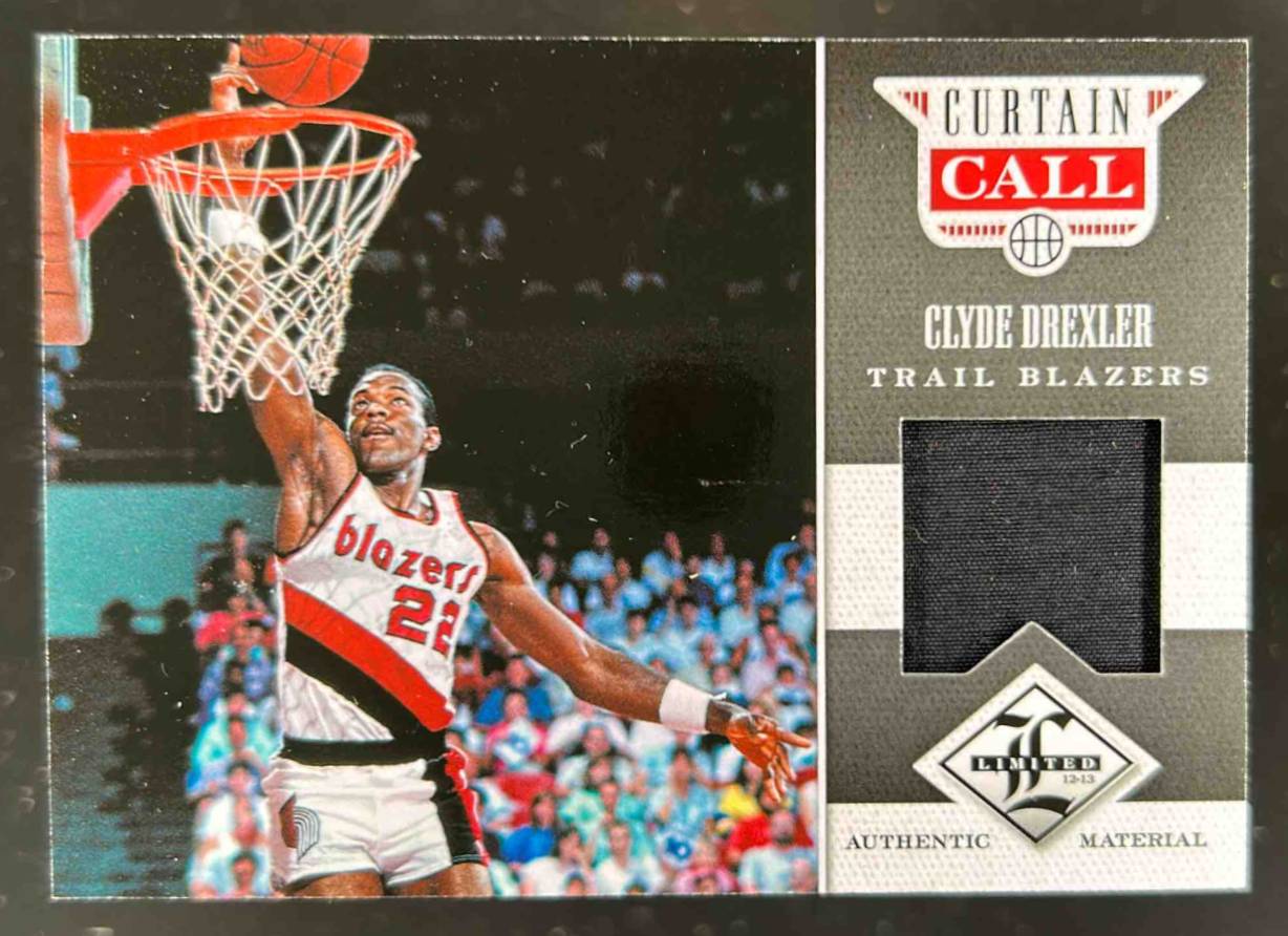 Card image for 2012-13 Panini Limited Clyde Drexler Curtain Call Materials 64 /199 #32
