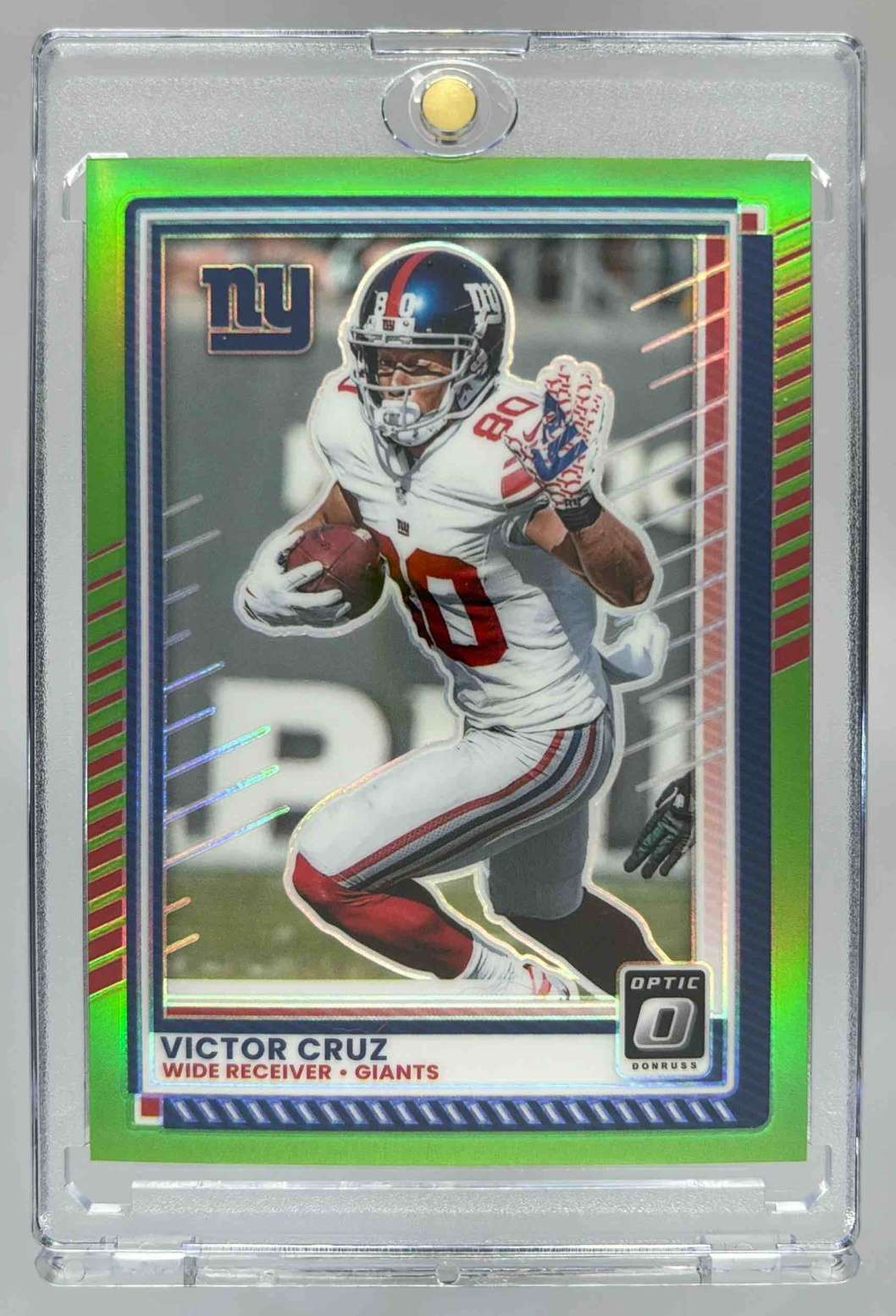 Card image for 2025 Panini Donruss Optic Victor Cruz Lime Green Prizm /50 #152 Giants