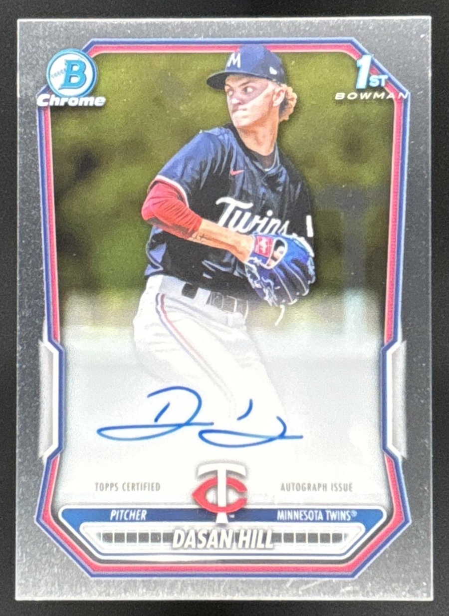 Card image for Dasan Hill 2026 Bowman Chrome Prospect Auto Minnesota Twins