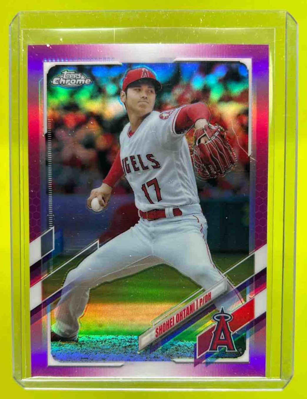 Shohei Ohtani 2021 Topps Baseball Chrome Pink Refractor Los Angeles Angels