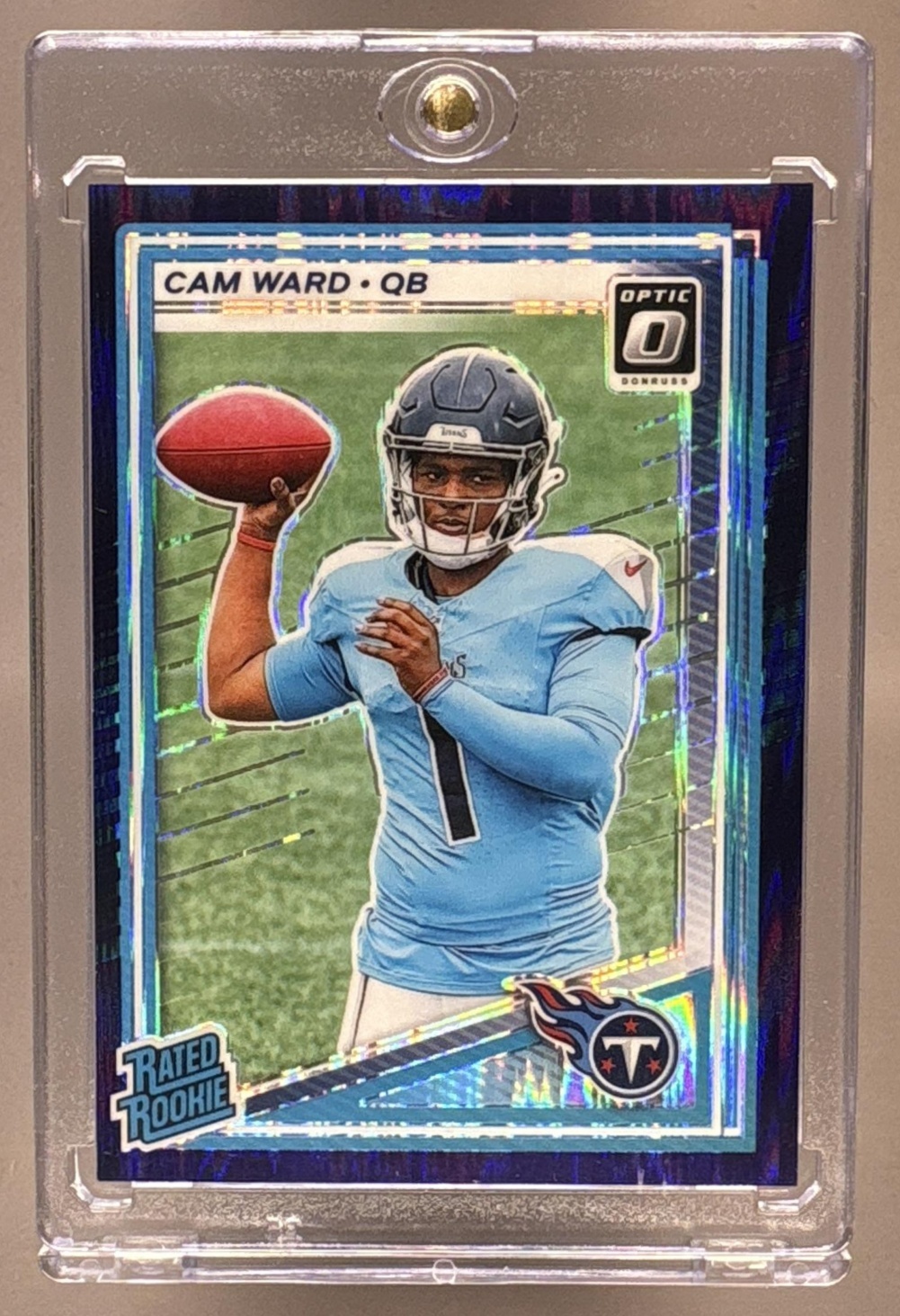 2025 PANINI DONRUSS OPTIC CAM WARD #293 RATED ROOKIE PURPLE SHOCK PRIZM TITANS