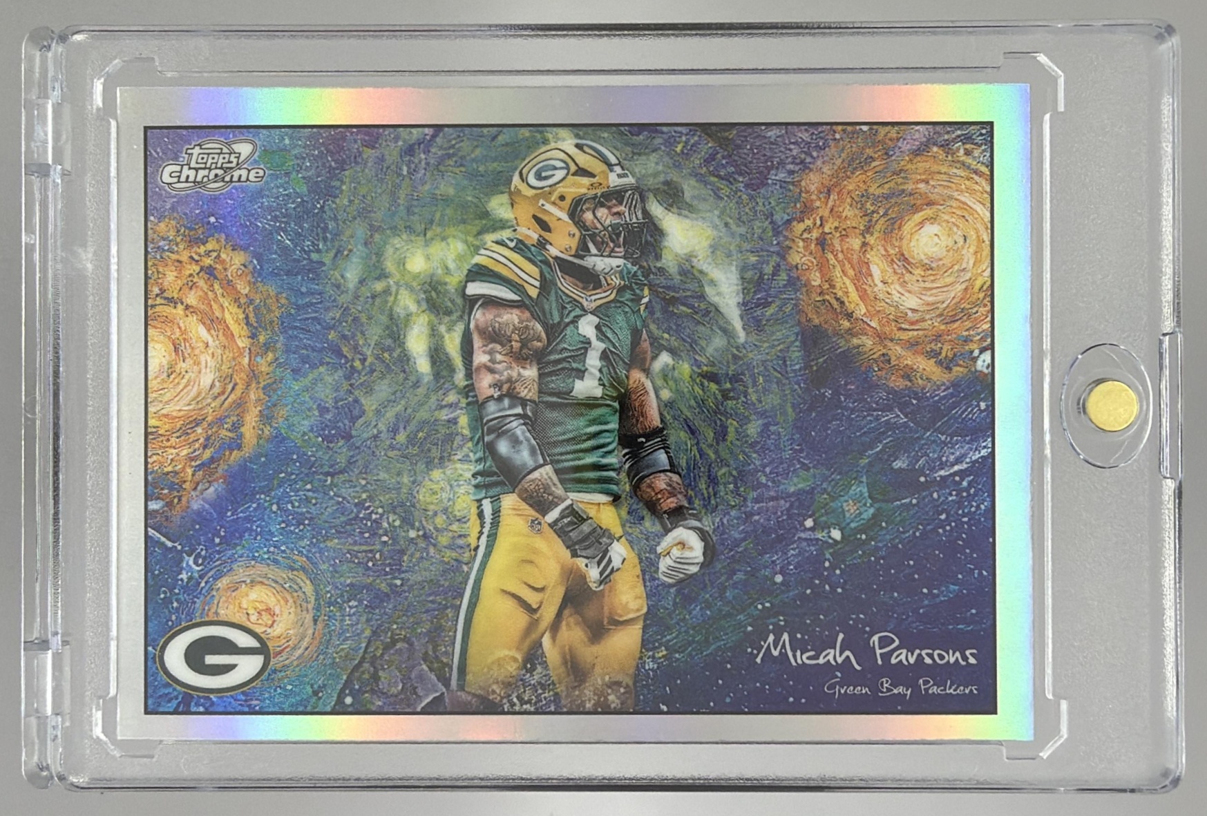 Card image for 2025 Topps Cosmic Chrome Micah Parsons Stars In The Night #STN-24 Packers