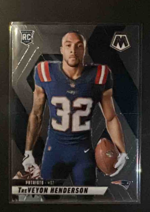 Card image for 2025 Panini Mosaic Treveyon Henderson #278 Variant RC Patriots