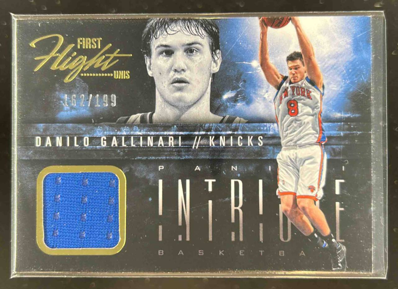 Card image for 2013-14 Panini Intrigue Danilo Gallinari First Flight Unis /199 #20